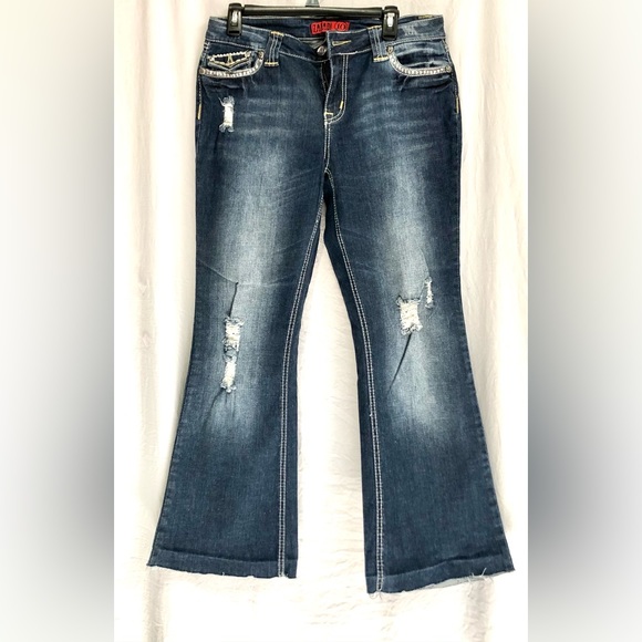 ZANADI women’s embellished flared boot cut jeans dstk wash size 10 NWOT - Picture 4 of 9